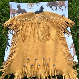 American Girl Kaya's Native American Indian Deerkskin Dress Very Good Condition